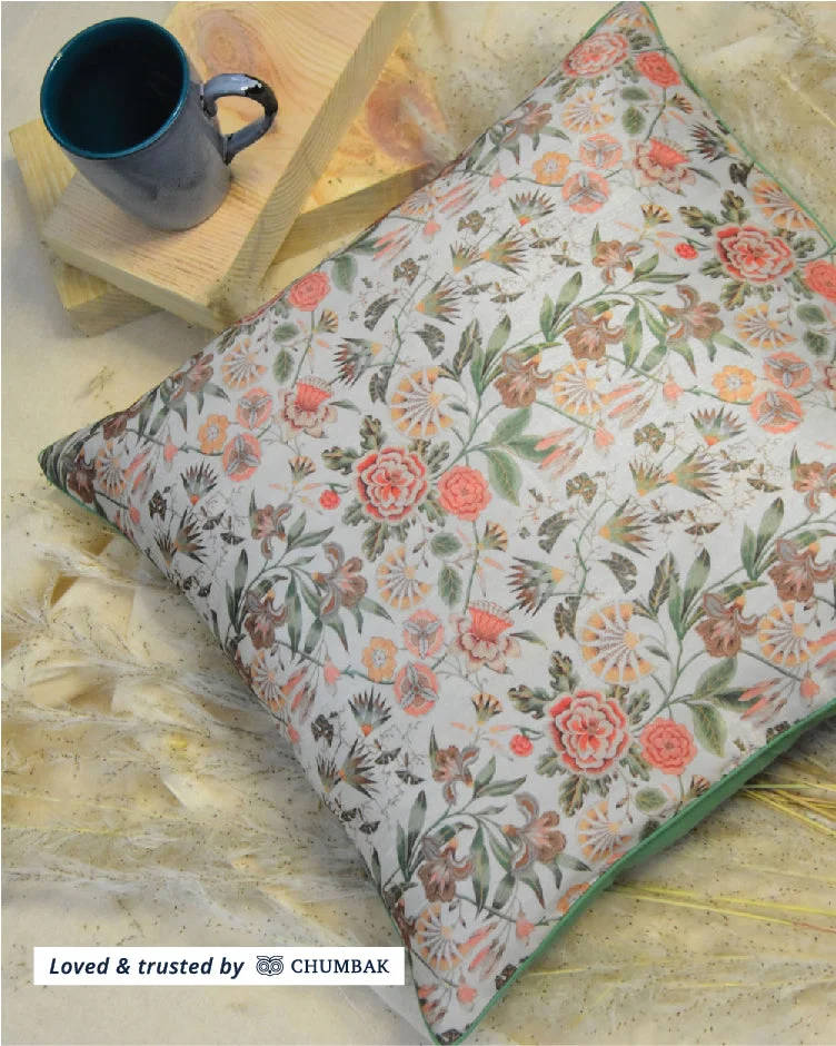 Chumbak Wildflower Cushion Cover, 16"